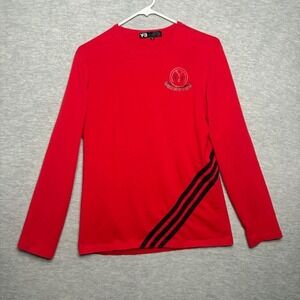 Y-3 Adidas Long Sleeve T-Shirt Graphic Logo Red Men L